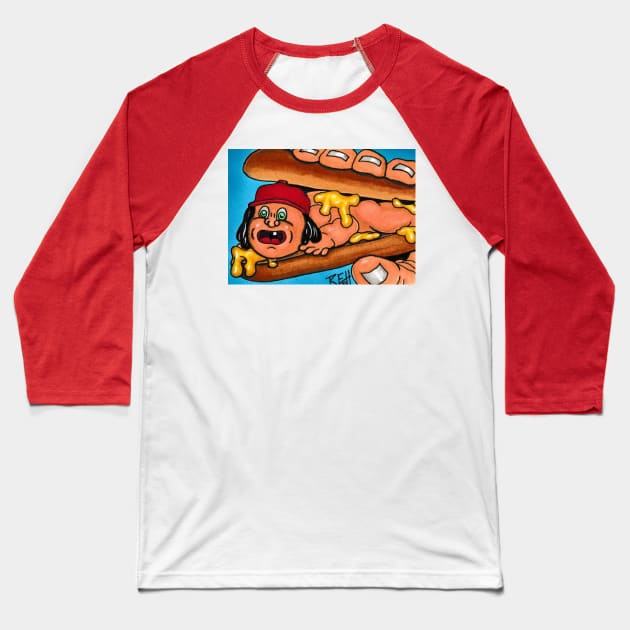 Meatball Sau Baseball T-Shirt by Garbage art by Albino Ryno